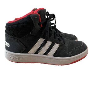 Adidas Hoops 2.0 Kids Shoes Youth Size 5 High-Top Sneakers Black Red White